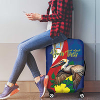 Personalized Sint Maarten Flag Day Luggage Cover 40th Anniversary Semper Progrediens