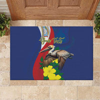 Personalized Sint Maarten Flag Day Rubber Doormat 40th Anniversary Semper Progrediens