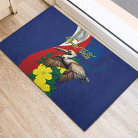 Personalized Sint Maarten Flag Day Rubber Doormat 40th Anniversary Semper Progrediens