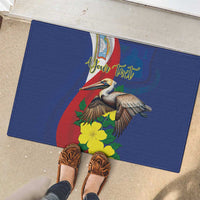 Personalized Sint Maarten Flag Day Rubber Doormat 40th Anniversary Semper Progrediens