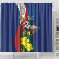 Personalized Sint Maarten Flag Day Shower Curtain 40th Anniversary Semper Progrediens