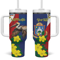 Personalized Sint Maarten Flag Day Tumbler With Handle 40th Anniversary Semper Progrediens