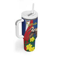 Personalized Sint Maarten Flag Day Tumbler With Handle 40th Anniversary Semper Progrediens