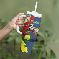 Personalized Sint Maarten Flag Day Tumbler With Handle 40th Anniversary Semper Progrediens