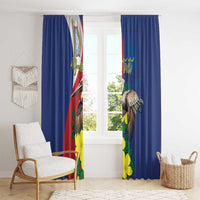 Personalized Sint Maarten Flag Day Window Curtain 40th Anniversary Semper Progrediens