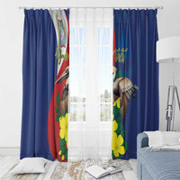 Personalized Sint Maarten Flag Day Window Curtain 40th Anniversary Semper Progrediens