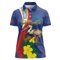 Personalized Sint Maarten Flag Day Women Polo Shirt 40th Anniversary Semper Progrediens