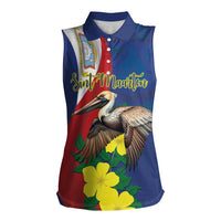 Personalized Sint Maarten Flag Day Women Sleeveless Polo Shirt 40th Anniversary Semper Progrediens