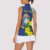 Personalized Sint Maarten Flag Day Women Sleeveless Polo Shirt 40th Anniversary Semper Progrediens