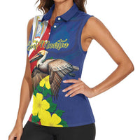 Personalized Sint Maarten Flag Day Women Sleeveless Polo Shirt 40th Anniversary Semper Progrediens