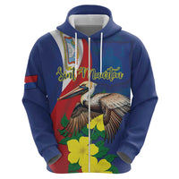 Personalized Sint Maarten Flag Day Zip Hoodie 40th Anniversary Semper Progrediens