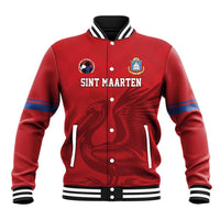 Custom Sint Maarten Football Red Version Baseball Jacket Go Champion