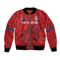 Custom Sint Maarten Football Red Version Bomber Jacket Go Champion