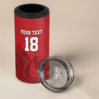 Custom Sint Maarten Football Red Version 4 in 1 Can Cooler Tumbler Go Champion