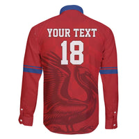 Custom Sint Maarten Football Red Version Family Matching Off The Shoulder Long Sleeve Dress and Hawaiian Shirt Go Champion