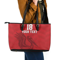 Custom Sint Maarten Football Red Version Leather Tote Bag Go Champion