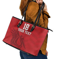 Custom Sint Maarten Football Red Version Leather Tote Bag Go Champion