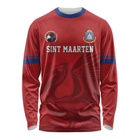 Custom Sint Maarten Football Red Version Long Sleeve Shirt Go Champion