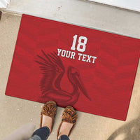 Custom Sint Maarten Football Red Version Rubber Doormat Go Champion