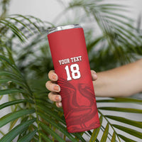 Custom Sint Maarten Football Red Version Skinny Tumbler Go Champion