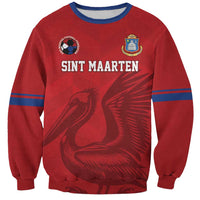Custom Sint Maarten Football Red Version Sweatshirt Go Champion