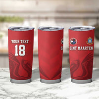 Custom Sint Maarten Football Red Version Tumbler Cup Go Champion