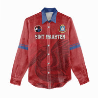 Custom Sint Maarten Football Red Version Women Casual Shirt Go Champion