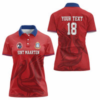 Custom Sint Maarten Football Red Version Women Polo Shirt Go Champion