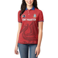 Custom Sint Maarten Football Red Version Women Polo Shirt Go Champion
