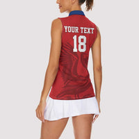 Custom Sint Maarten Football Red Version Women Sleeveless Polo Shirt Go Champion