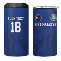 Custom Sint Maarten Football Blue Version 4 in 1 Can Cooler Tumbler Go Champion