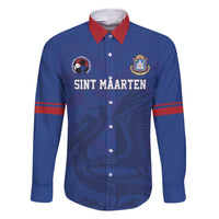 Custom Sint Maarten Football Blue Version Family Matching Short Sleeve Bodycon Dress and Hawaiian Shirt Go Champion