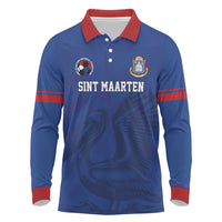 Custom Sint Maarten Football Blue Version Long Sleeve Polo Shirt Go Champion