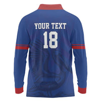 Custom Sint Maarten Football Blue Version Long Sleeve Polo Shirt Go Champion