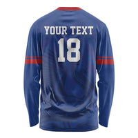 Custom Sint Maarten Football Blue Version Long Sleeve Shirt Go Champion