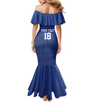 Custom Sint Maarten Football Blue Version Mermaid Dress Go Champion