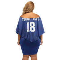 Custom Sint Maarten Football Blue Version Off Shoulder Short Dress Go Champion