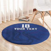 Custom Sint Maarten Football Blue Version Round Carpet Go Champion