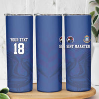 Custom Sint Maarten Football Blue Version Skinny Tumbler Go Champion