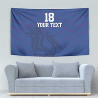 Custom Sint Maarten Football Blue Version Tapestry Go Champion