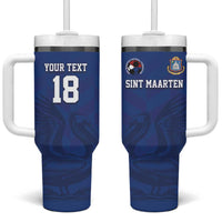 Custom Sint Maarten Football Blue Version Tumbler With Handle Go Champion