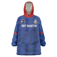 Custom Sint Maarten Football Blue Version Wearable Blanket Hoodie Go Champion