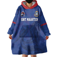 Custom Sint Maarten Football Blue Version Wearable Blanket Hoodie Go Champion