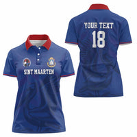 Custom Sint Maarten Football Blue Version Women Polo Shirt Go Champion