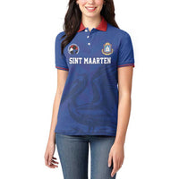 Custom Sint Maarten Football Blue Version Women Polo Shirt Go Champion