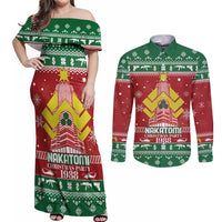 Nakatomi Christmas Party 1988 Couples Matching Off Shoulder Maxi Dress and Long Sleeve Button Shirt Christmas Funny - Wonder Print Shop