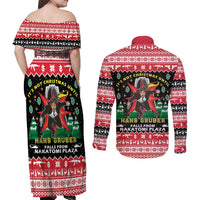 Nakatomi Plaza Christmas Couples Matching Off Shoulder Maxi Dress and Long Sleeve Button Shirt Hans Gruber Party 1988 - Wonder Print Shop