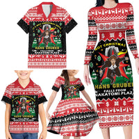Nakatomi Plaza Christmas Family Matching Long Sleeve Bodycon Dress and Hawaiian Shirt Hans Gruber Party 1988 - Wonder Print Shop