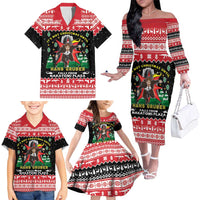 Nakatomi Plaza Christmas Family Matching Off The Shoulder Long Sleeve Dress and Hawaiian Shirt Hans Gruber Party 1988 - Wonder Print Shop