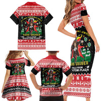 Nakatomi Plaza Christmas Family Matching Short Sleeve Bodycon Dress and Hawaiian Shirt Hans Gruber Party 1988 - Wonder Print Shop